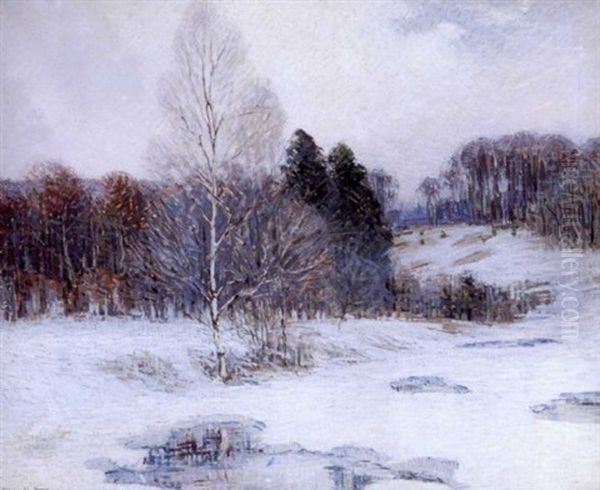 Sunlit Snow Oil Painting by Alfred Heber Hutty