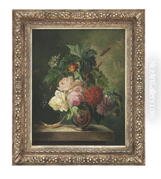 Floral Still Life Oil Painting by Francois Joseph Huygens