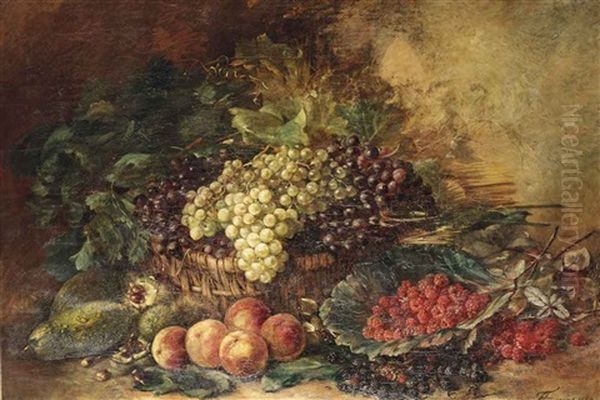 A Still Life With Fruits And Chestnuts Oil Painting by Francois Joseph Huygens