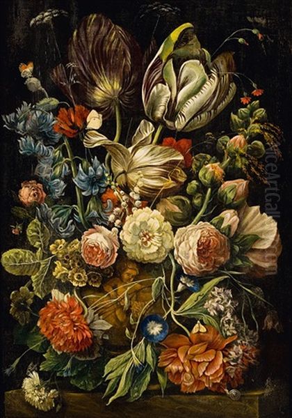 Nature Morte De Fleurs Oil Painting by Francois Joseph Huygens