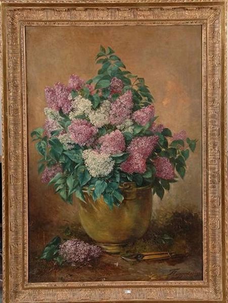 Nature Morte Aux Lilas Oil Painting by Francois Joseph Huygens