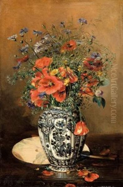 Bouquet Oil Painting by Francois Joseph Huygens