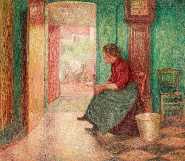 Young Woman In An Interior (ca. 1905-10) Oil Painting by Modest Huys