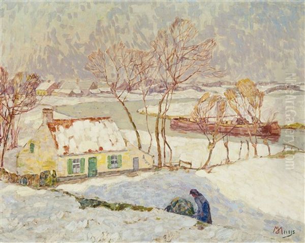 Sun And Snow (1925) Oil Painting by Modest Huys