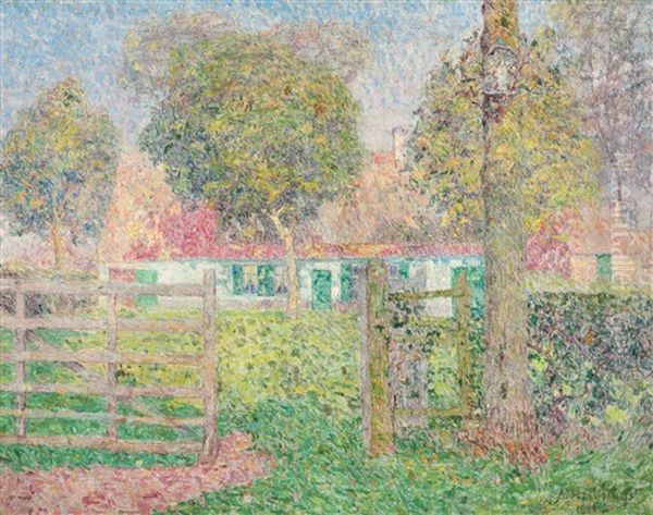 Farm In May At Olsene (1908) Oil Painting by Modest Huys