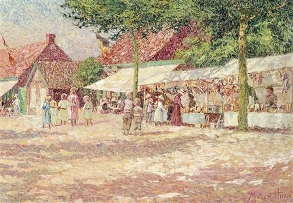 Coin De Kermesse A Tieghem Oil Painting by Modest Huys