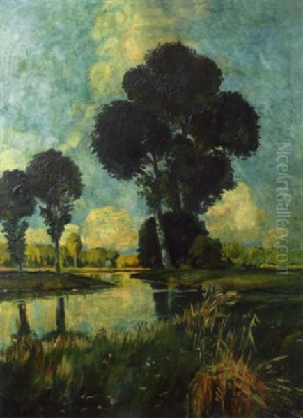 Fluslandschaft Oil Painting by Modest Huys