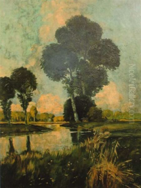 Fluslandschaft Oil Painting by Modest Huys