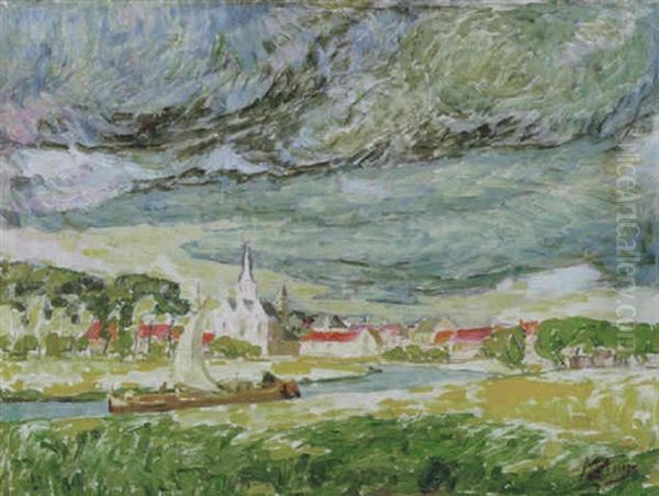 Stormwolk Over Machelen Oil Painting by Modest Huys