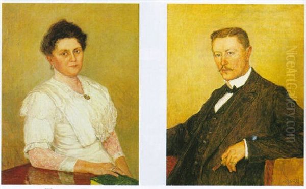 Portrait Of A Lady And A Gentleman by Modest Huys