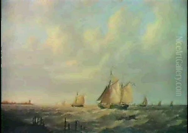 Marine Oil Painting by Albertus Hendricus Huysmann