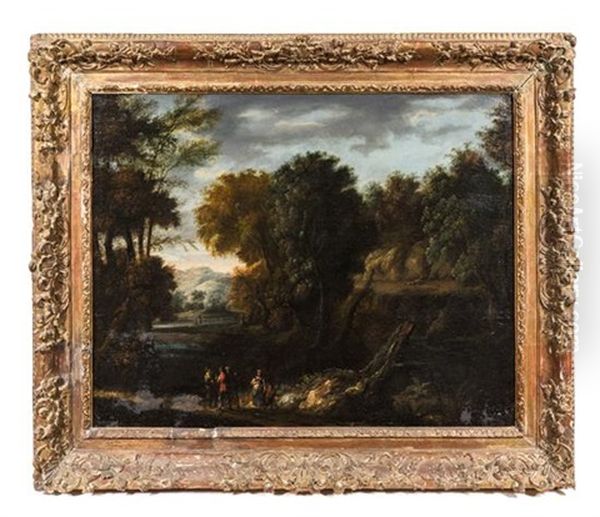 Forest Scene Oil Painting by Constantinus Cornelis Huysmans