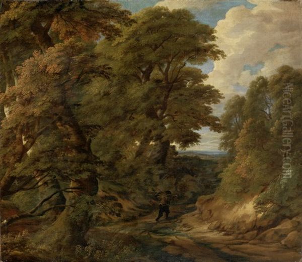 Waldlandschaft Mit Holztrager Oil Painting by Cornelis Huysmans