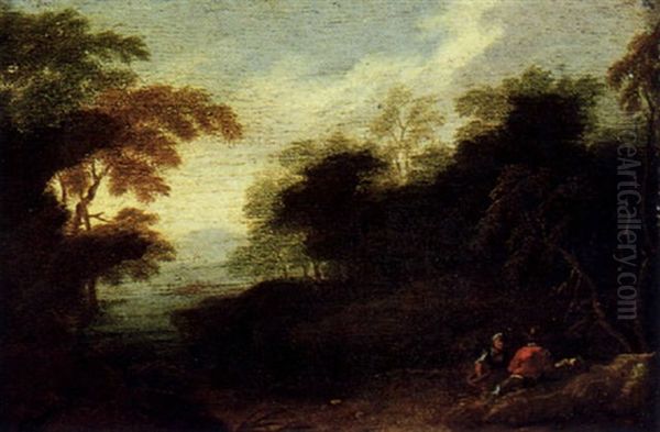 Waldlandschaft Mit Rastenden by Cornelis Huysmans