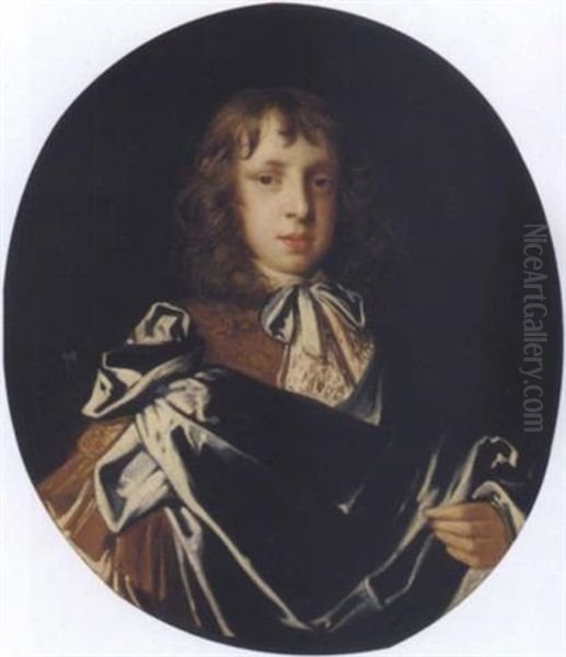 Portrait Of A Boy Wearing A Brown Tunic And Blue Robes Oil Painting by Jacob Huysmans