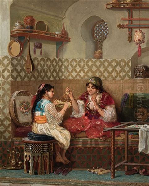 Women In The Harem Oil Painting by Jan Baptist Huysmans