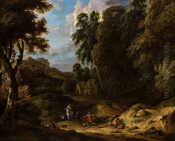 Paisaje Con Personajes Oil Painting by Jan Baptist Huysmans