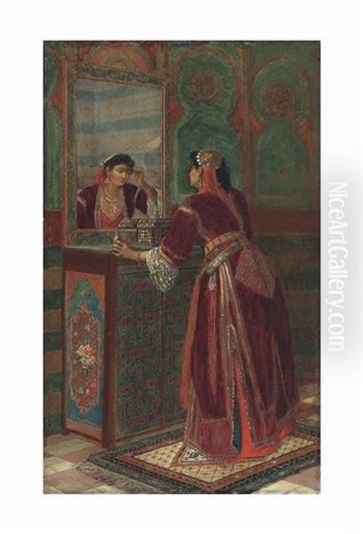 Une Mauresque Coquette, Algerie Oil Painting by Jan Baptist Huysmans