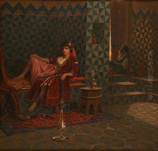 Scene De Harem Oil Painting by Jan Baptist Huysmans