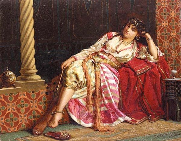 Une Femme Dans L'harem Oil Painting by Jan Baptist Huysmans