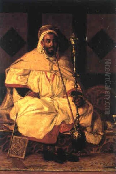 Portrait Presume De L'emir Abd El-kader Oil Painting by Jan Baptist Huysmans