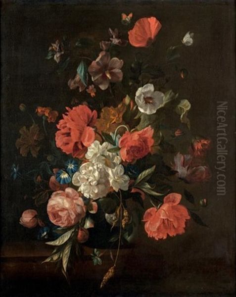 Bouquet De Fleurs Dans Un Vase Oil Painting by Justus van Huysum the Elder