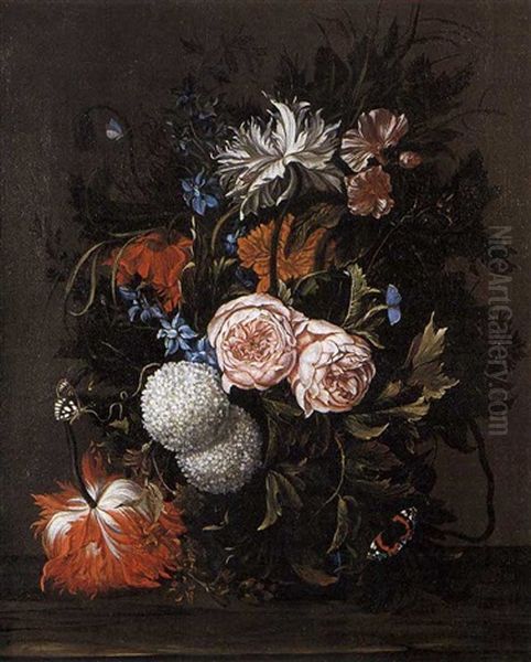 Vaso Di Fiori Oil Painting by Justus van Huysum the Elder