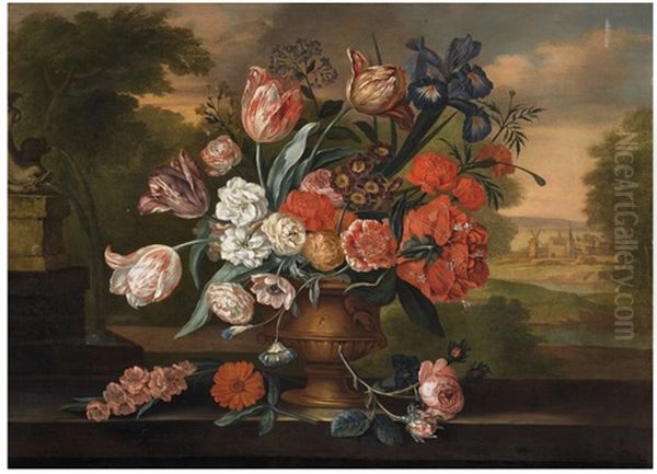 Flower Still Life Oil Painting by Jacob van Huysum