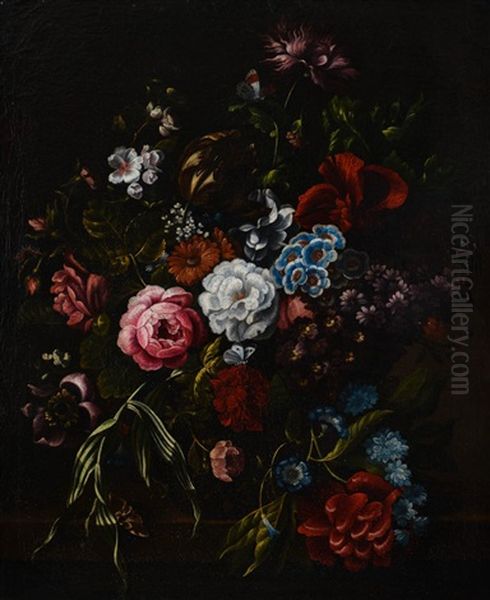 Bouquet De Fleurs Oil Painting by Jan Van Huysum