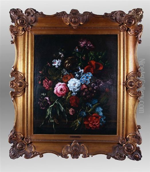 Bouquet De Fleurs Oil Painting by Jan Van Huysum