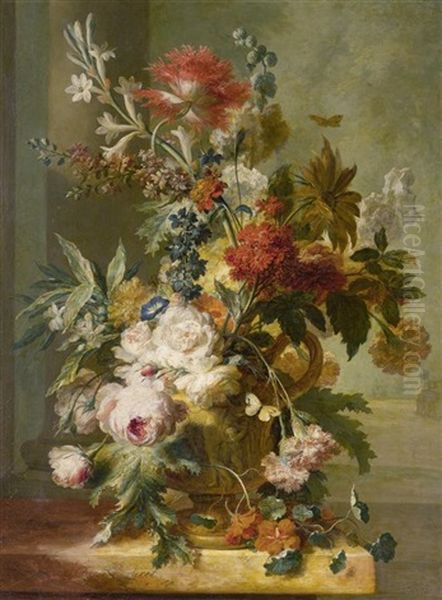 Grosses Blumenstilleben Oil Painting by Jan Van Huysum