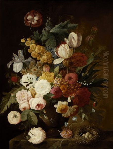 Still-life With Flowers Oil Painting by Jan Van Huysum