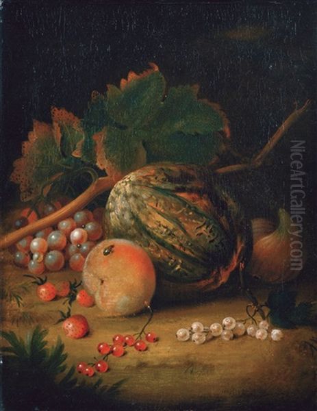 Fruchtestilleben Oil Painting by Jan Van Huysum