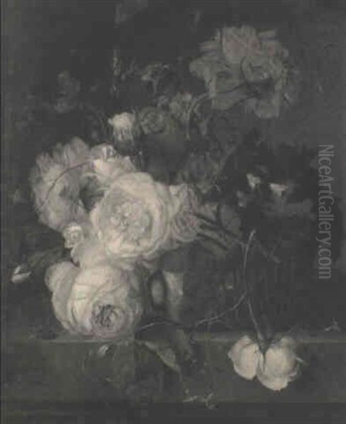 Une Corbeille De Fleurs Oil Painting by Jan Van Huysum