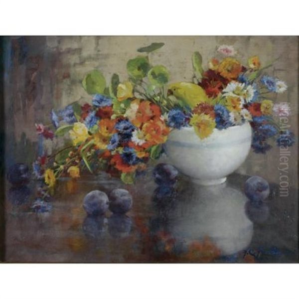 Still Life Oil Painting by Hallie Champlin (Hattie) Hyde