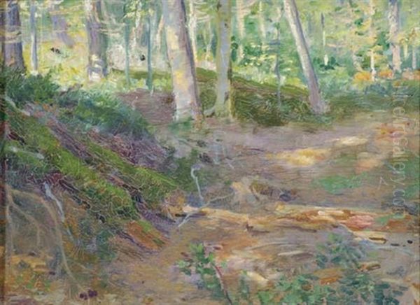 Woods In Summer Oil Painting by William H. Hyde