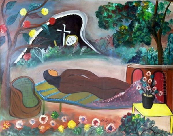 Woman In Cemetery Oil Painting by Hector Hyppolite