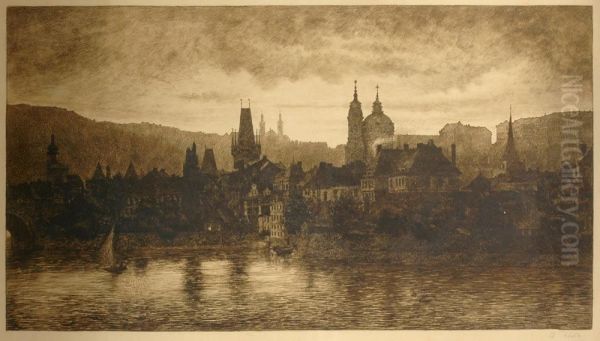 Prague Oil Painting by Josef Barta