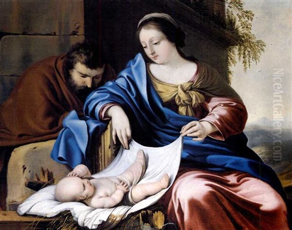 Le Repos De La Sainte Famille Oil Painting by Louis de la Hyre