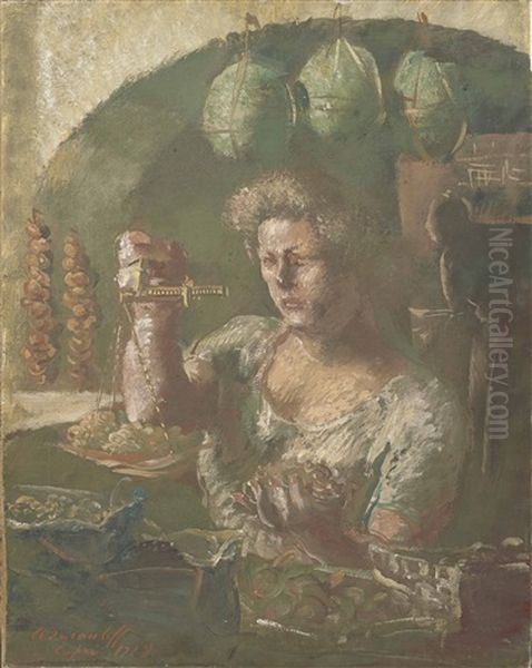 The Grape Seller Oil Painting by Alexander Evgenievich Iacovleff