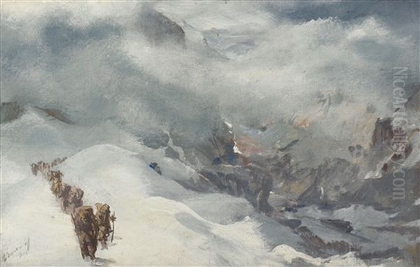 Burzil Pass Oil Painting by Alexander Evgenievich Iacovleff