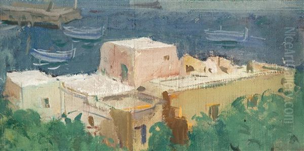 Port De Calvi Oil Painting by Alexander Evgenievich Iacovleff