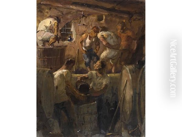 The Winepress Oil Painting by Alexander Evgenievich Iacovleff