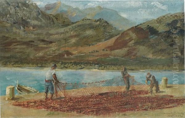 Pecheurs De Calvi Oil Painting by Alexander Evgenievich Iacovleff