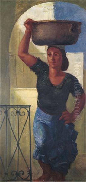 Woman From Capri Oil Painting by Alexander Evgenievich Iacovleff