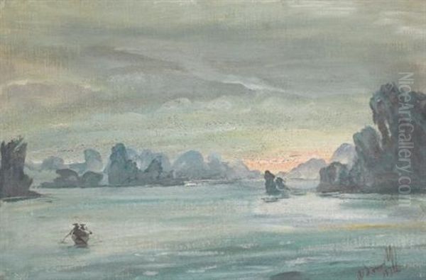 Ha Long Bay, Vietnam Oil Painting by Alexander Evgenievich Iacovleff