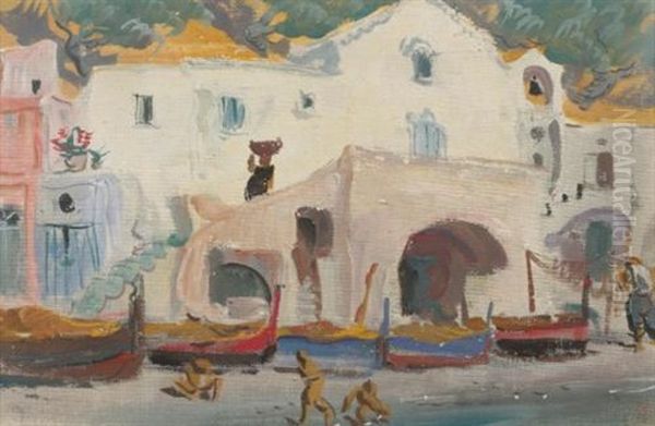 Capri Oil Painting by Alexander Evgenievich Iacovleff