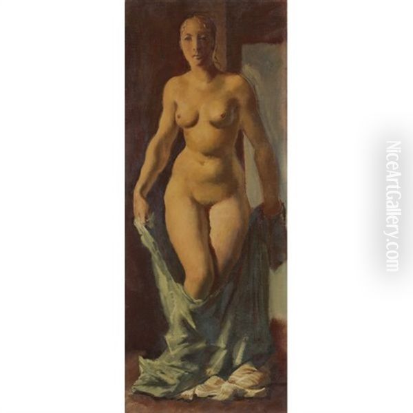 Standing Nude Oil Painting by Alexander Evgenievich Iacovleff