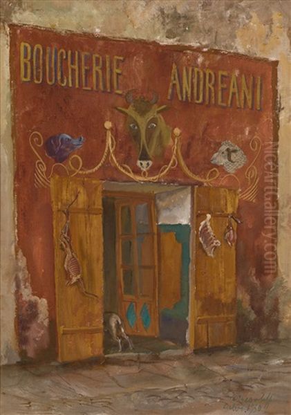 Boucherie Andreani Oil Painting by Alexander Evgenievich Iacovleff