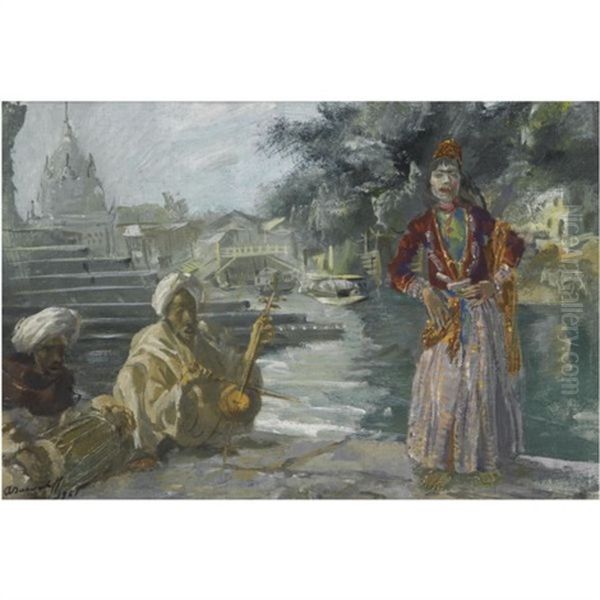 A Kashmiri Singer, Shrinagar Oil Painting by Alexander Evgenievich Iacovleff